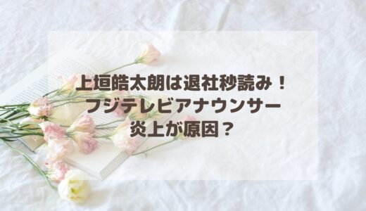 上垣皓太朗は退社秒読み！フジテレビアナウンサー炎上が原因？