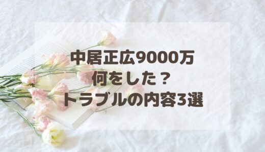 中居正広9000万何をした？トラブルの内容3選