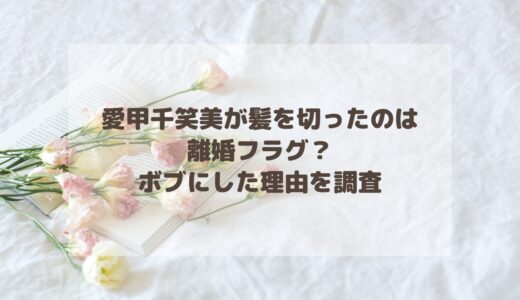 愛甲千笑美が髪を切ったのは離婚フラグ？ボブにした理由を調査！